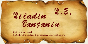 Miladin Banjanin vizit kartica